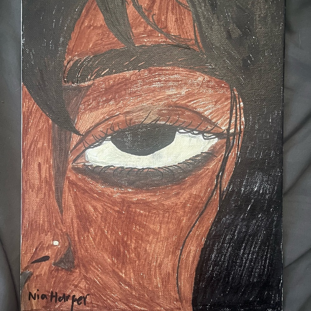 Harper Brown and Black Art Print